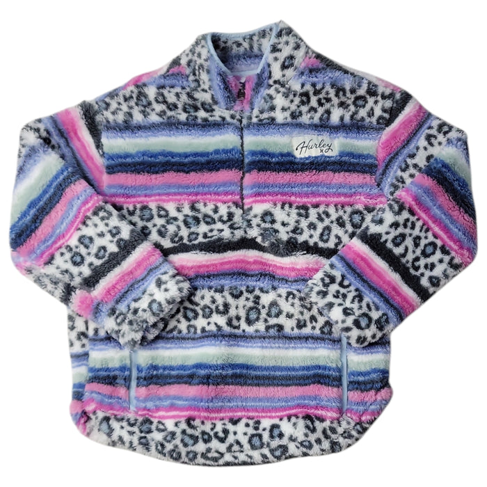 Hurley Girls Cozy Sherpa Printed Quarter-Zip Jacket