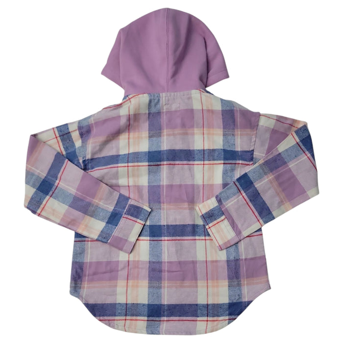 Levi's Girl's Buttons Warm Flannel Jersey Hooded Shirt