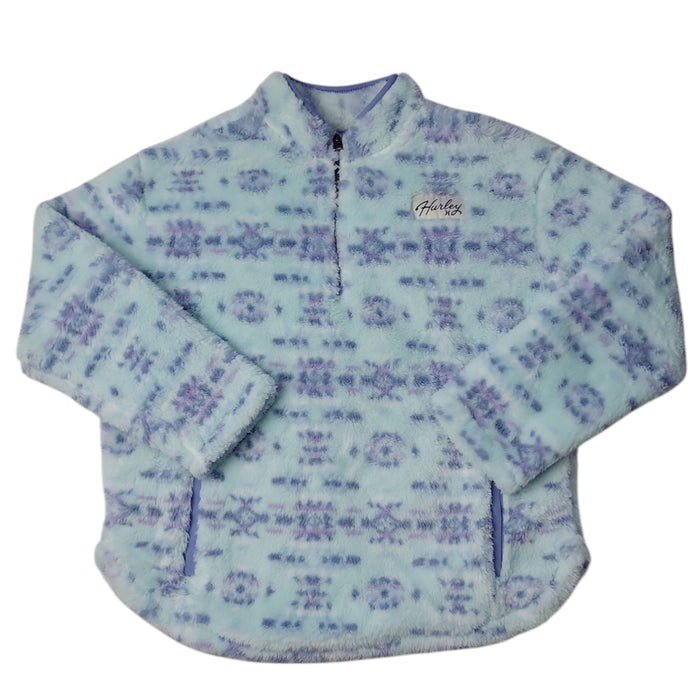 Hurley Girls Warm Sherpa Printed Quarter-Zip Jacket