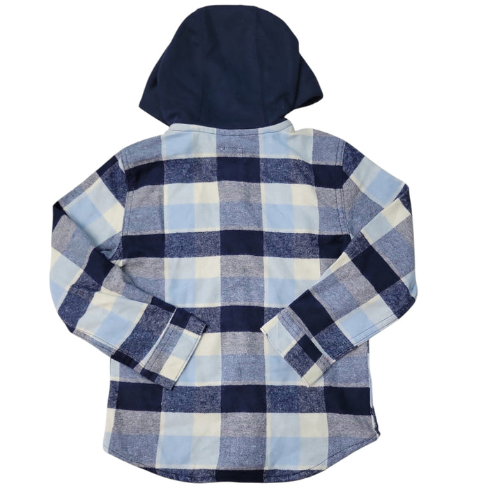 Levi's Boys Buttons Pockets Warm Flannel Jersey Hooded Shirt