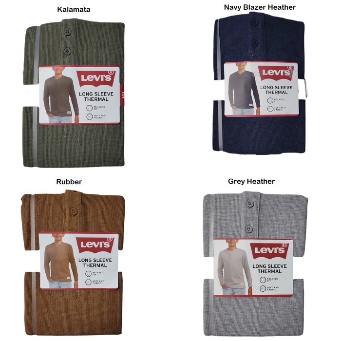 Levi's Boys Soft Waffle Thermal Henley Long Sleeve Tee