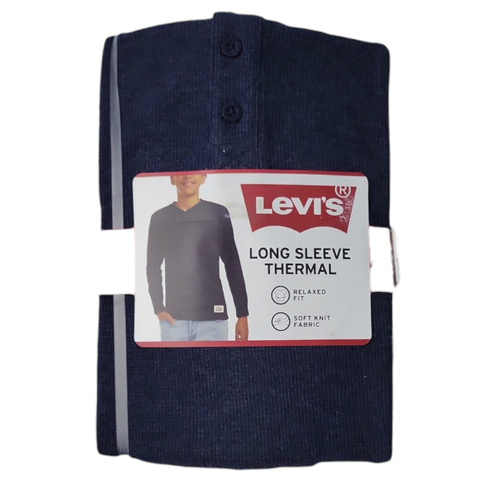 Levi's Boys Soft Waffle Thermal Henley Long Sleeve Tee