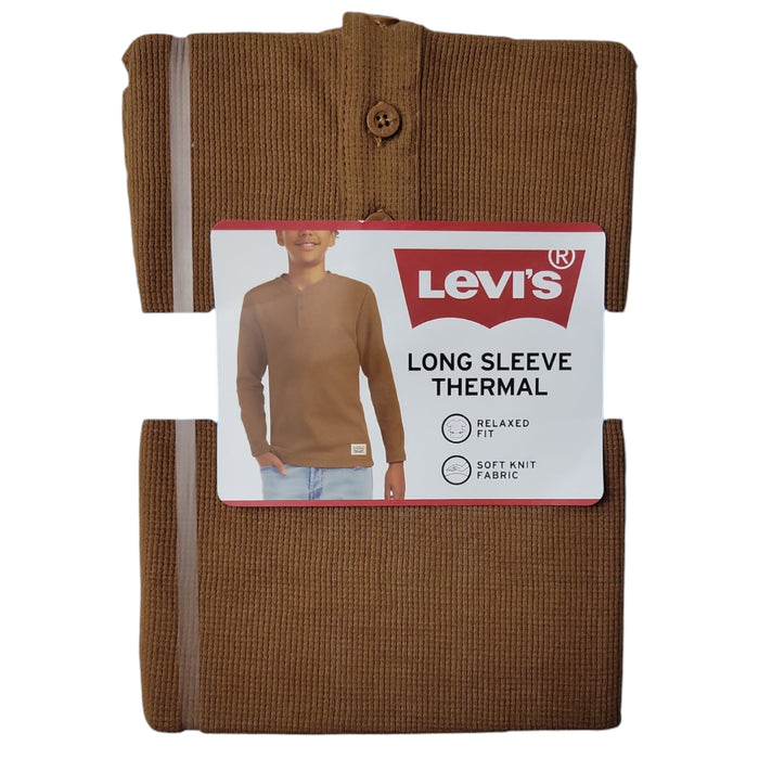 Levi's Boys Soft Waffle Thermal Henley Long Sleeve Tee