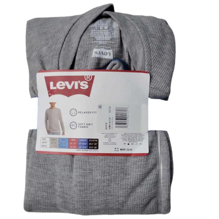 Levi's Boys Soft Waffle Thermal Henley Long Sleeve Tee