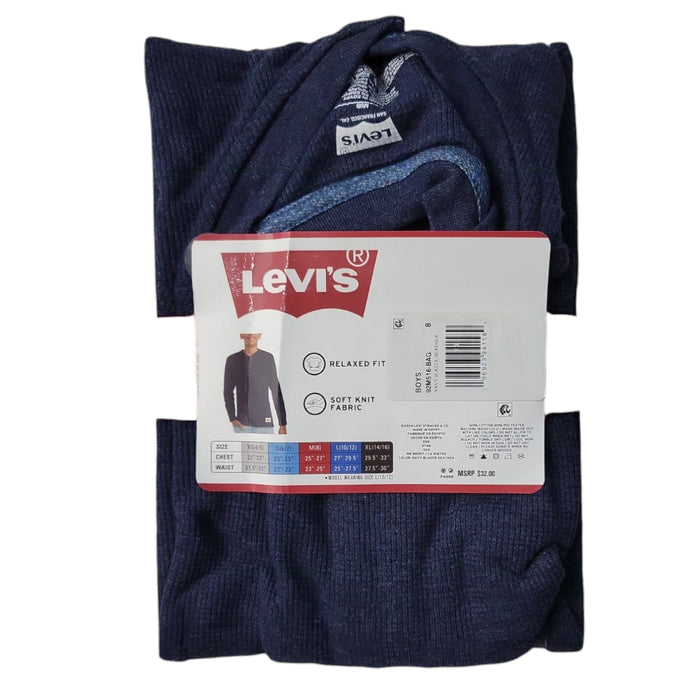Levi's Boys Soft Waffle Thermal Henley Long Sleeve Tee