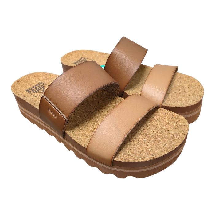 Reef Women's Cushion Vista Hi Unlined Solid Vegan Leather Strap Sandal