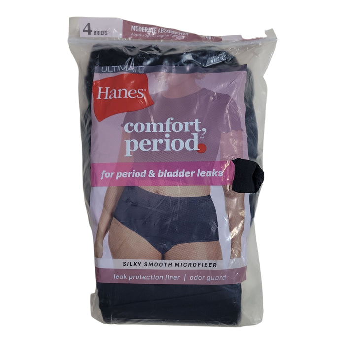 Hanes Comfort Women's 4-Pack Moderate Absorbency Period Brief