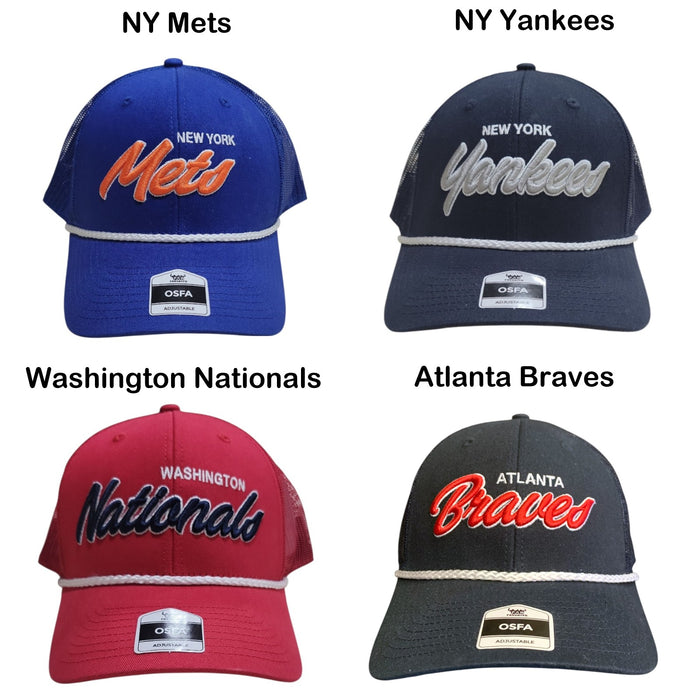 Fan Favorite Unisex MLB Rope Design Baseball Hat, One Size Fits All