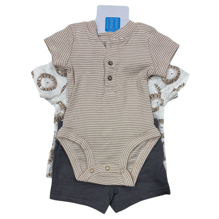 Carter's Boys 3-Piece Short Sleeve Bodysuit Shirt and Short Set