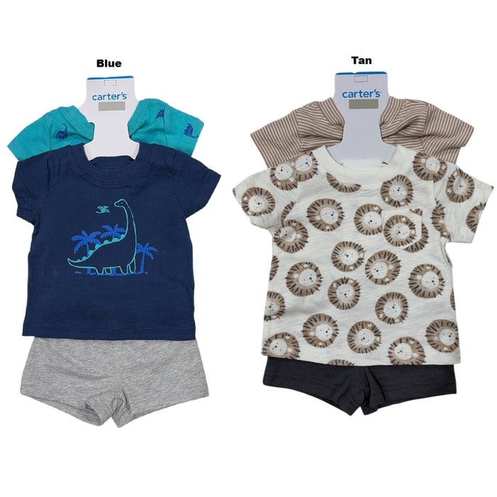 Carter's Boys 3-Piece Short Sleeve Bodysuit Shirt and Short Set