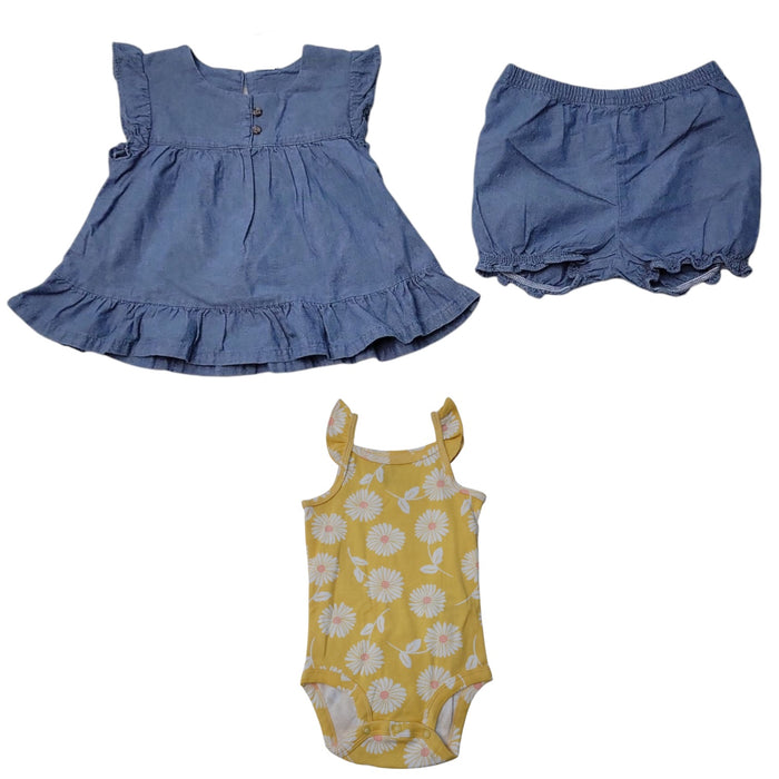 Carter's Baby Girls 3-Piece Cotton Snug Fit Outfit Set