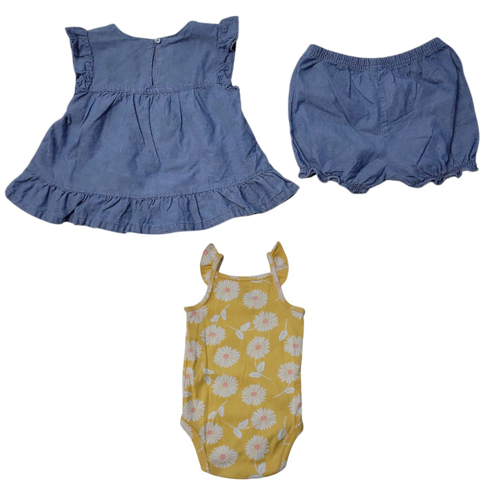 Carter's Baby Girls 3-Piece Cotton Snug Fit Outfit Set