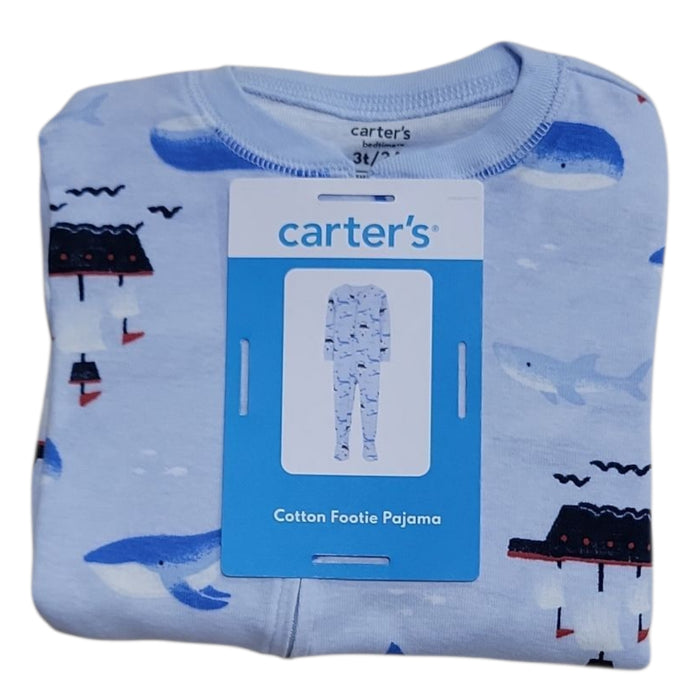 Carter's Toddler Boys Cotton Snug Fit Long Sleeve Footie Pajama