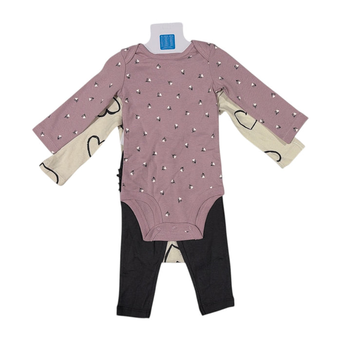 Carter's Girls Long Sleeve Bodysuit & Pant Set, 3 Piece