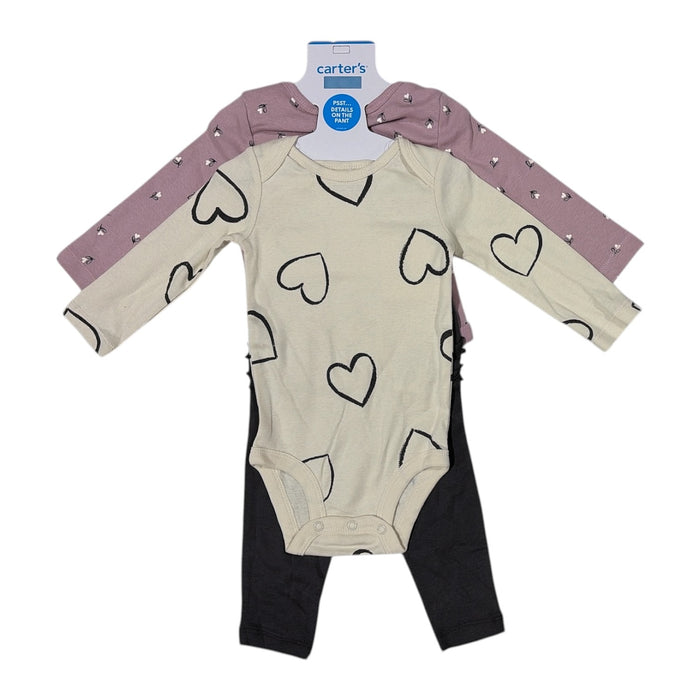 Carter's Girls Long Sleeve Bodysuit & Pant Set, 3 Piece