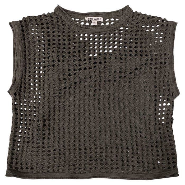 Steve Madden Ladies Cami-Lined Interior Adjustable Straps Crochet Top