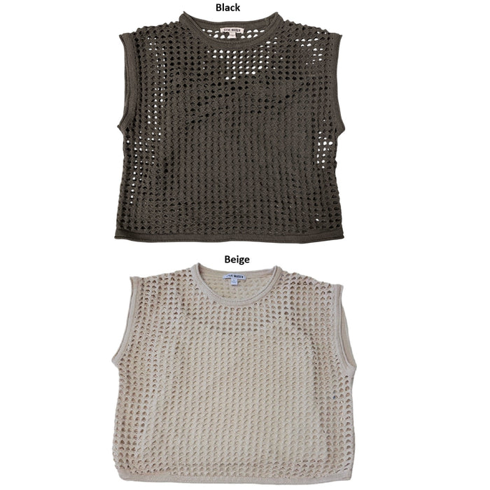 Steve Madden Ladies Cami-Lined Interior Adjustable Straps Crochet Top