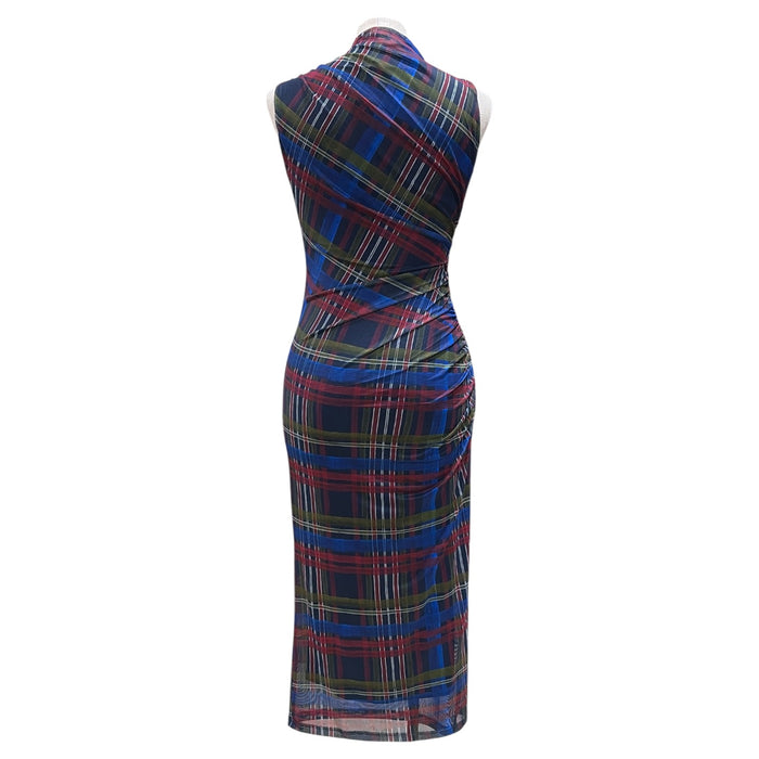 Betsey Johnson Women's Sleeveless Curve Hugging Bold Print Midi Dress