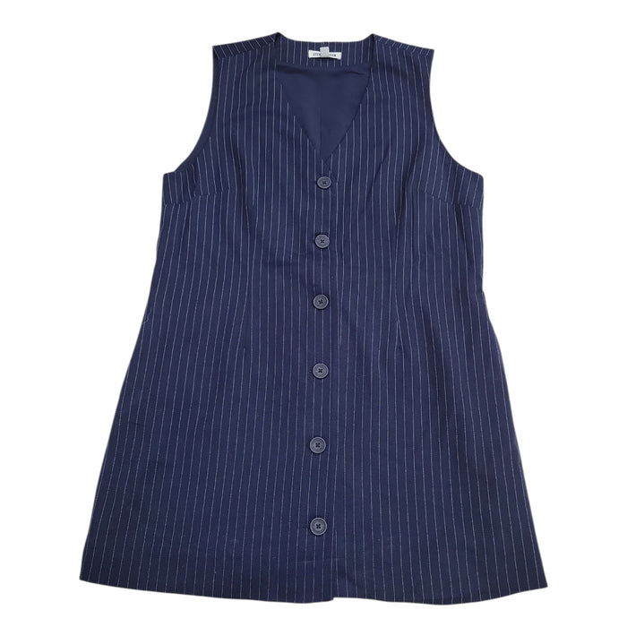 Steve Madden Women's Machine Washable Pinstripe Sleeveless Mini Dress