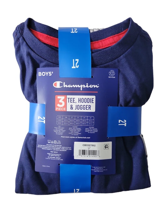 Champion Boys' Short Sleeve Tee, Zip Hoodie & Jogger Set, 3 Piece Set