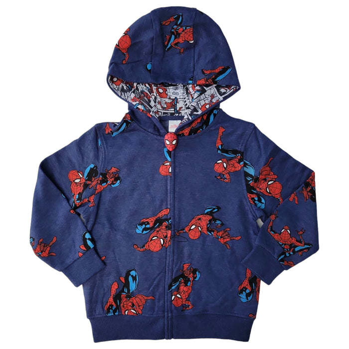 Spiderman Boy's Long Sleeve Full Zip Hooded Character Jacket