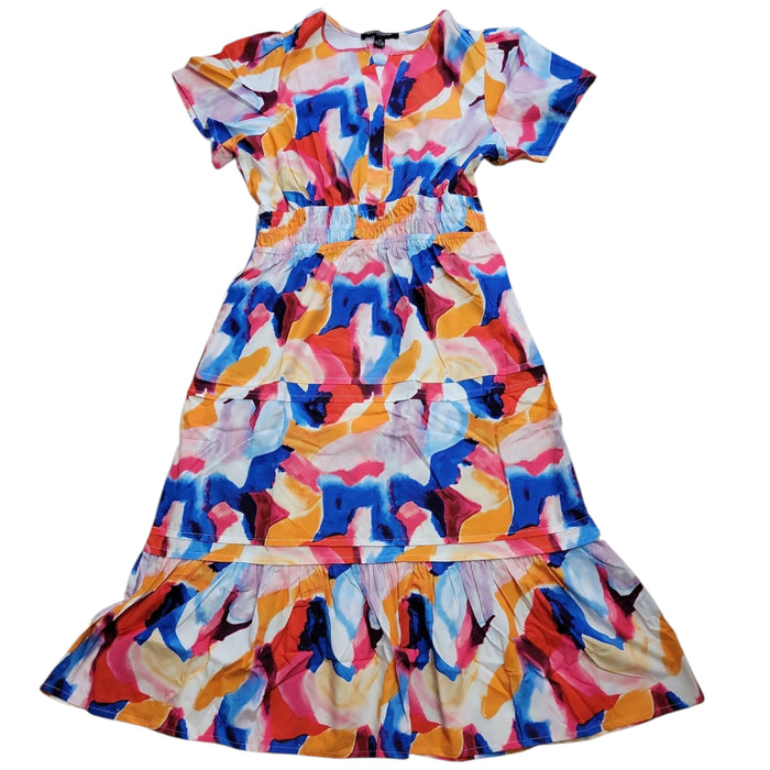 French Connection Women's Short Sleeve Buttons Maxi Dress