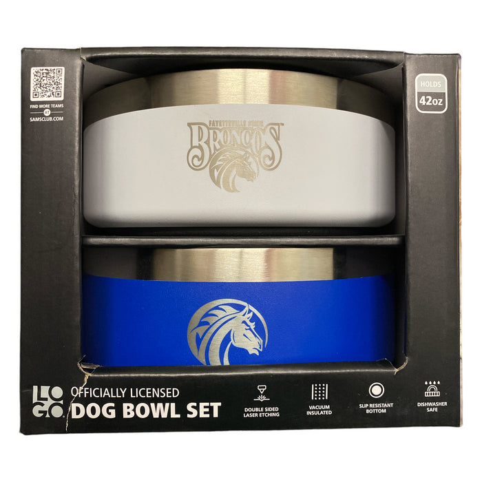 Logo Brands NCAA Double Walled Vacuum Insulated Stainless Steel Dog Bowl Set