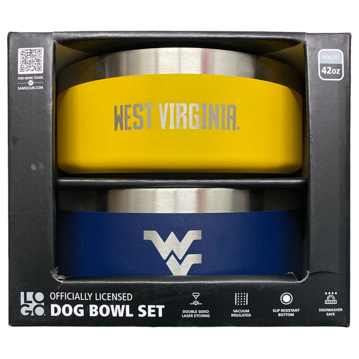 Logo Brands NCAA Double Walled Vacuum Insulated Stainless Steel Dog Bowl Set