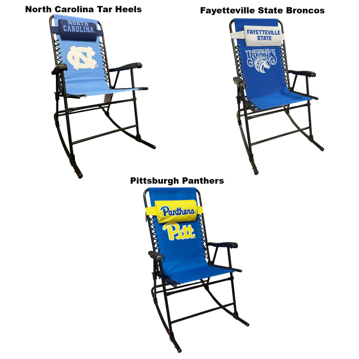 Logo Brands NCAA Folding & Portable Bungee Rocking Chair with Adjustable Pillow