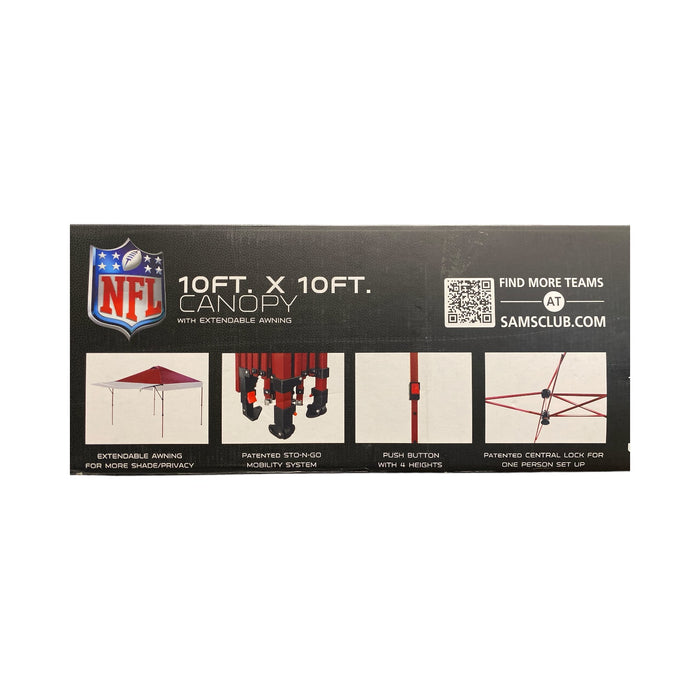 LOGO Brands NFL Instant Canopy with Extendable Awning, 10'x10'