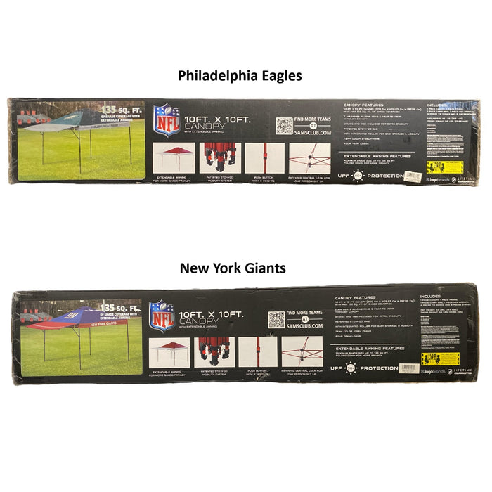 LOGO Brands NFL Instant Canopy with Extendable Awning, 10'x10'