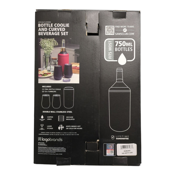 Logo Brands NCAA Stainless Steel Wine Chiller and Tumbler Set