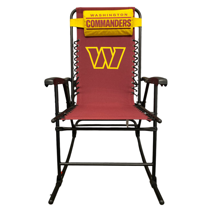 Logo Brands NFL Folding & Portable Bungee Rocking Chair with Adjustable Pillow