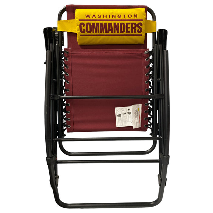 Logo Brands NFL Folding & Portable Bungee Rocking Chair with Adjustable Pillow