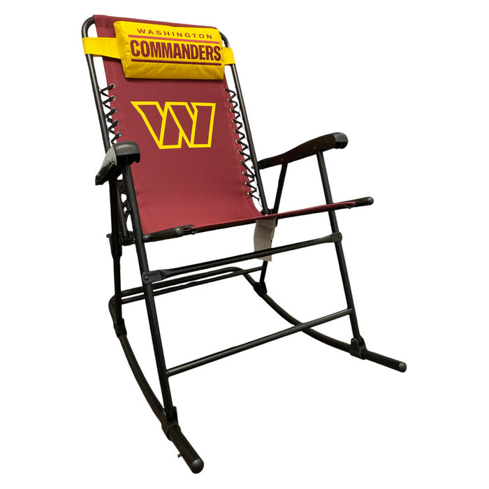 Logo Brands NFL Folding & Portable Bungee Rocking Chair with Adjustable Pillow