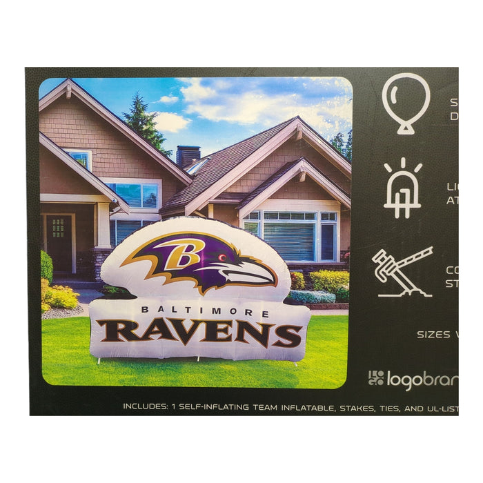 Logo Brands Baltimore Ravens Pre-Lit 7'x10' Team Inflatable