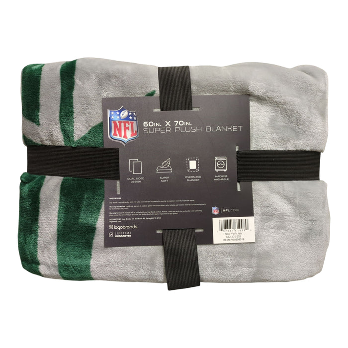 Logo Brands NFL Super Plush Blanket, 60inx70in, New York Jets