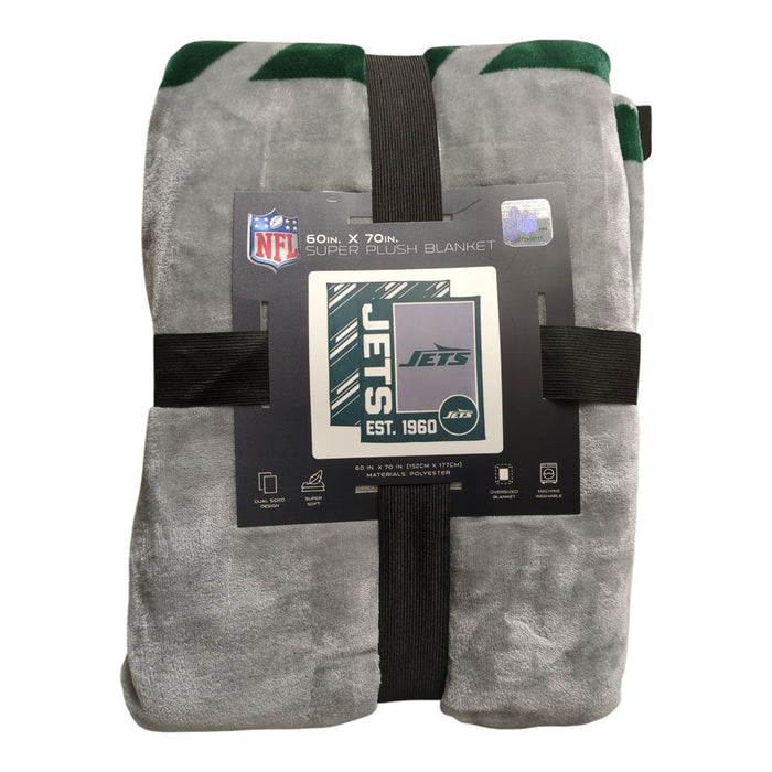 Logo Brands NFL Super Plush Blanket, 60inx70in, New York Jets