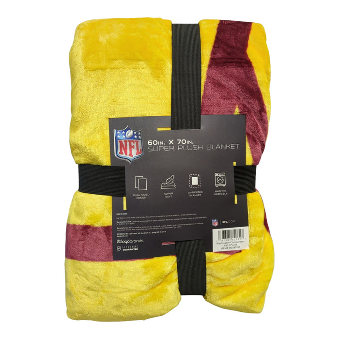 Logo Brands NFL Super Plush Blanket, 60inx70in, Washington Commanders