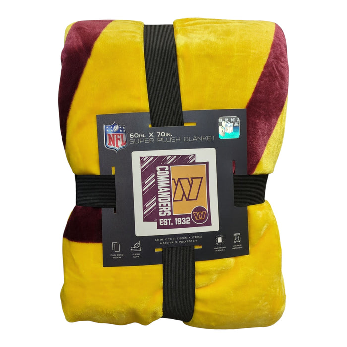 Logo Brands NFL Super Plush Blanket, 60inx70in, Washington Commanders