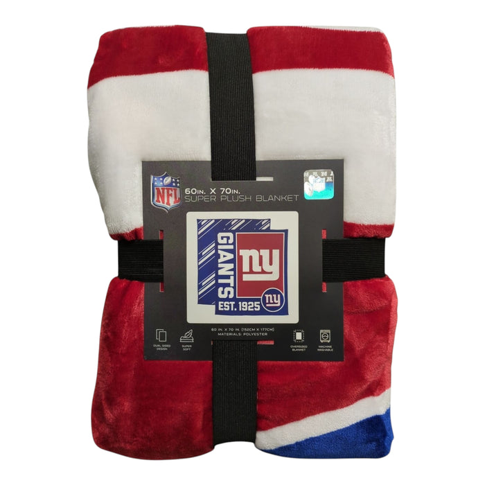 Logo Brands NFL Super Plush Blanket, 60inx70in, New York Giants