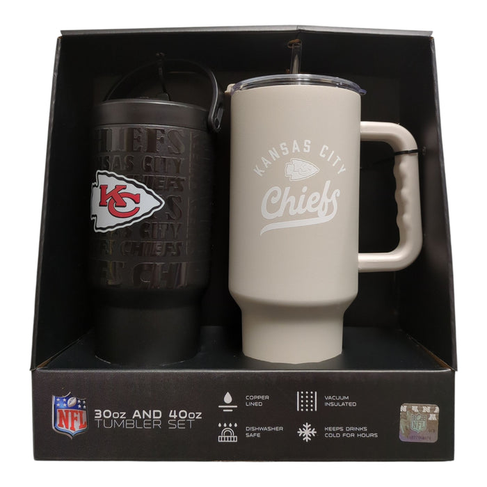 Logo Brands NFL Branded Powder Coated Stainless Steel Tumbler Set