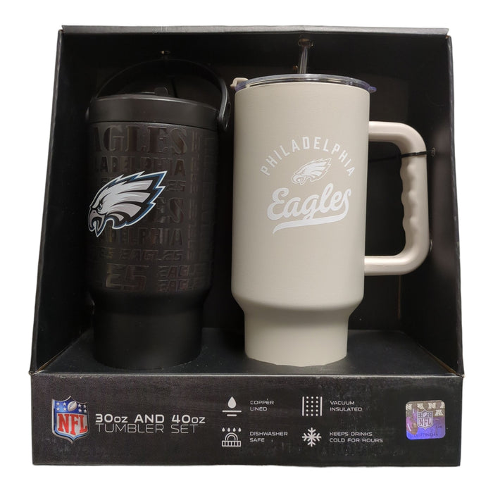 Logo Brands NFL Branded Powder Coated Stainless Steel Tumbler Set