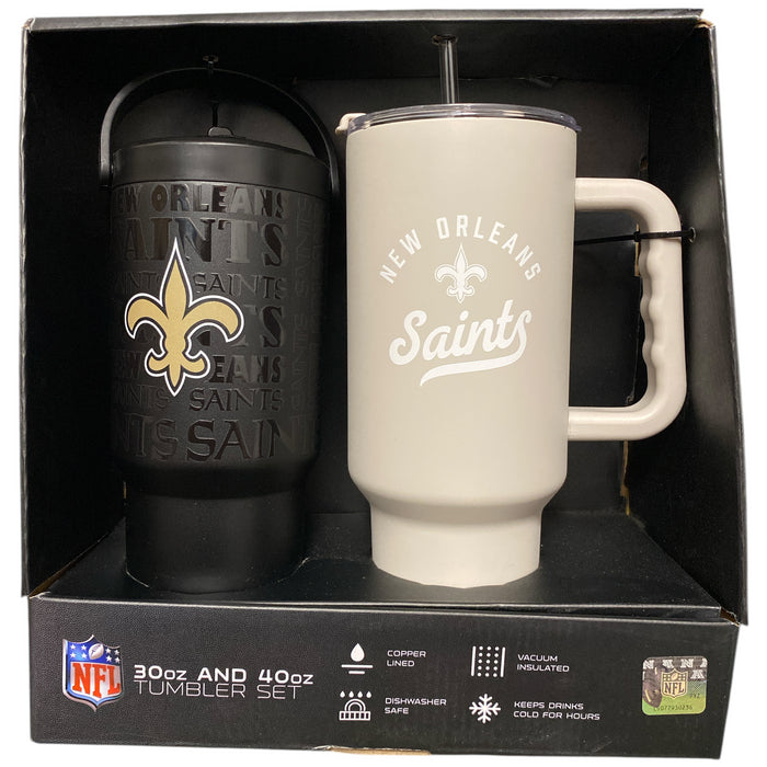Logo Brands NFL Branded Powder Coated Stainless Steel Tumbler Set