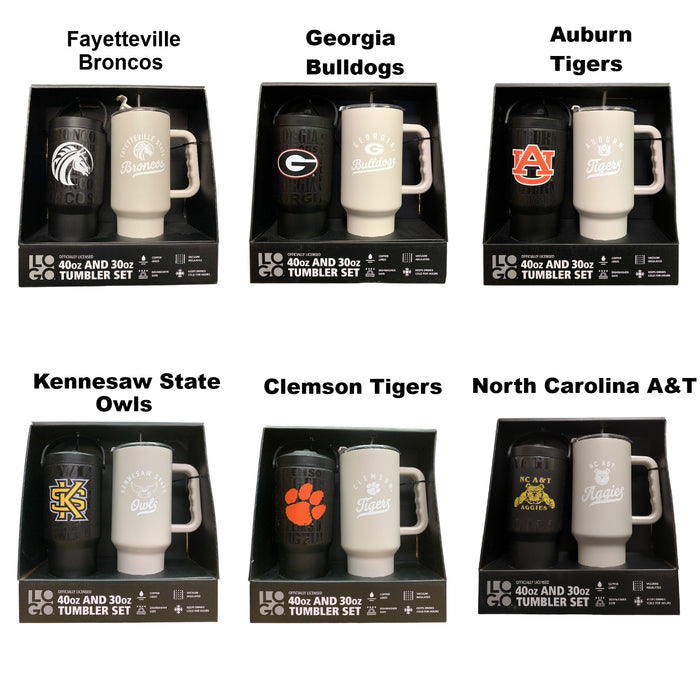 Logo Brands NCAA Officially Licensed 40 oz. and 30 oz. Tumbler Set