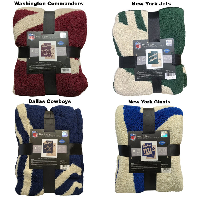 Logo Brands NFL Luxe Dream Extra Soft Throw Blanket, 60"x80"