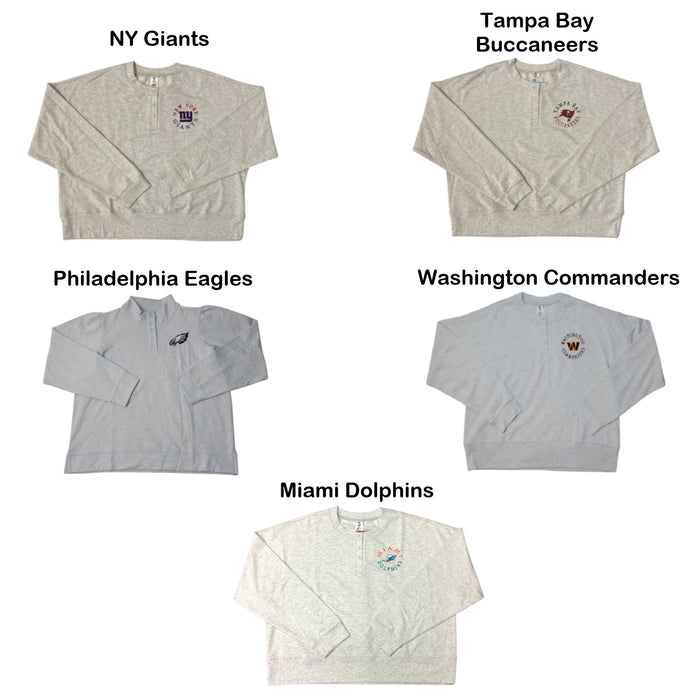 Team Apparel Women's NFL Long Sleeve Henley Pullover