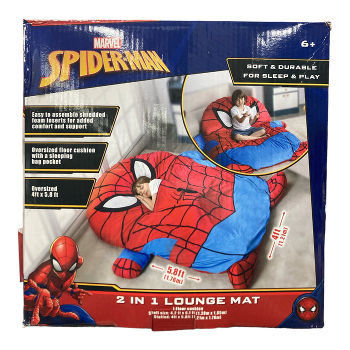 Marvel Spiderman Shredded Foam Filled Oversized Floor Lounger, 4'x5.8'