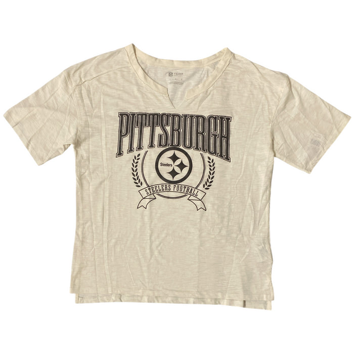 NFL Women's Crew Neckline Puff Graphic Print Short Sleeve Tee