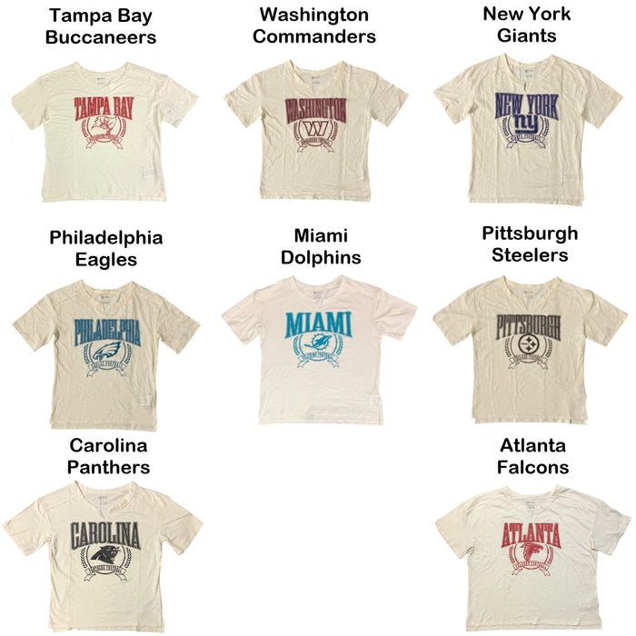 NFL Women's Crew Neckline Puff Graphic Print Short Sleeve Tee